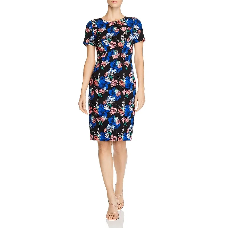 Price Rollback Jodee Womens Floral Print Short Sleeves Sheath Dress