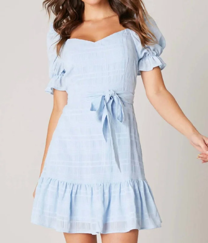 Price Drop Alert Taya Sweetheart Puff Sleeve Dress In Baby Blue