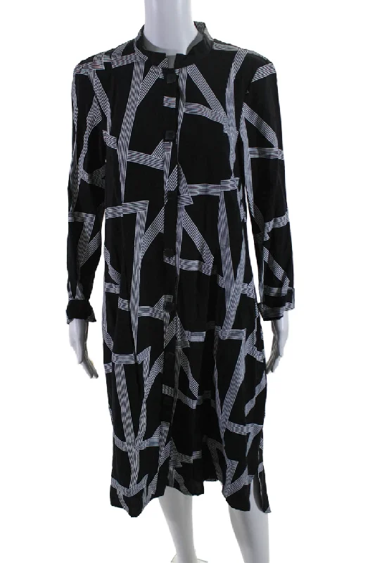Clearance Items Trine Kryger Simonsen Womens Black Printed Long Sleeve Melanie Dress
