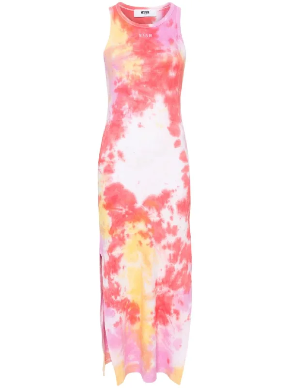 Closeout Brushstroke Logo Tie Dye Dress
