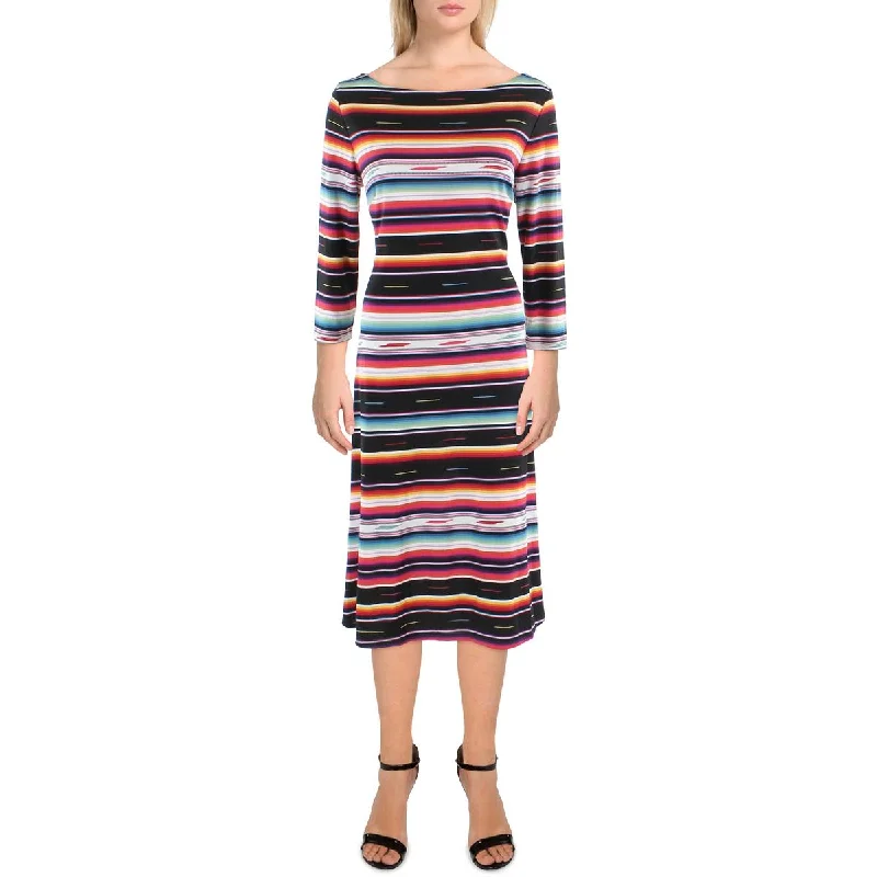 Great Bargains Womens Jersey Striped Midi Dress