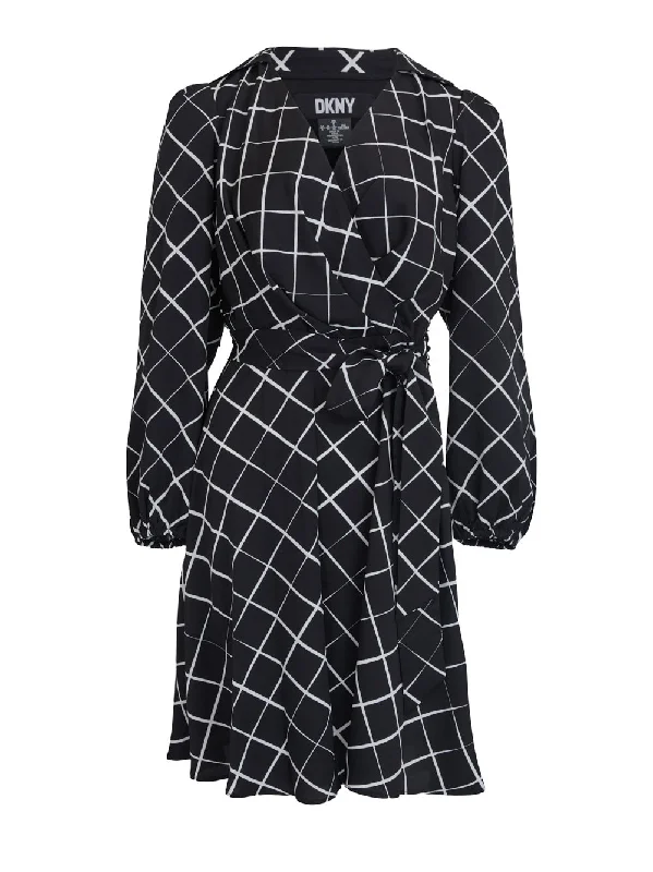 Deep Discounts Printed Crepe Satin Balloon Sleeve Dress
