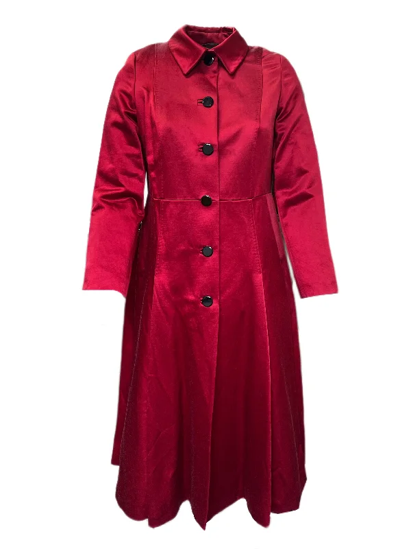 Act Fast MARINA RINALDI Women's Red Teodora A-Line Coat 12W / 21 $1740 NWT