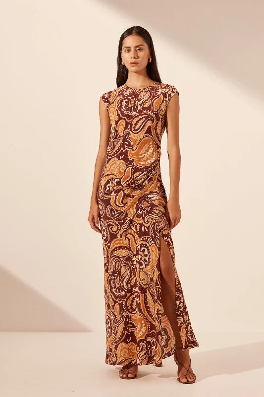Special Price ZAHRA SILK SIDE SPLIT MAXI DRESS