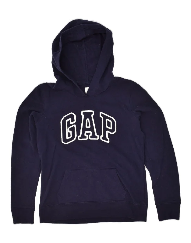 Low Prices GAP Womens Graphic Hoodie Jumper UK 6 XS Navy Blue Cotton