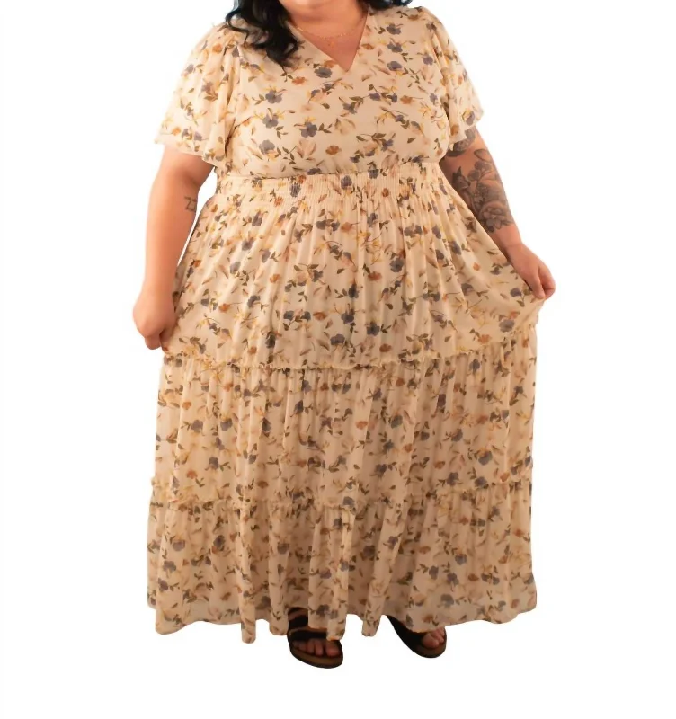 Act Fast Eden Tiered Maxi Skirt Dress In Multi