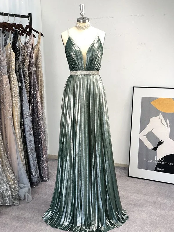 Exclusive Online Offer A-Line/Princess V-neck Floor-Length Ruffles Sleeveless Dresses