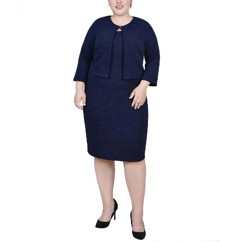 Closeout Plus Womens Knee-Length 2PC Two Piece Dress