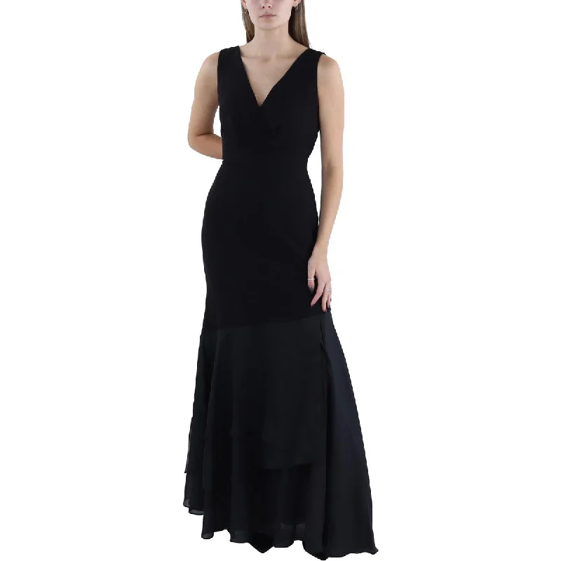 Quick Sale Womens Crepe V-Neck Evening Dress