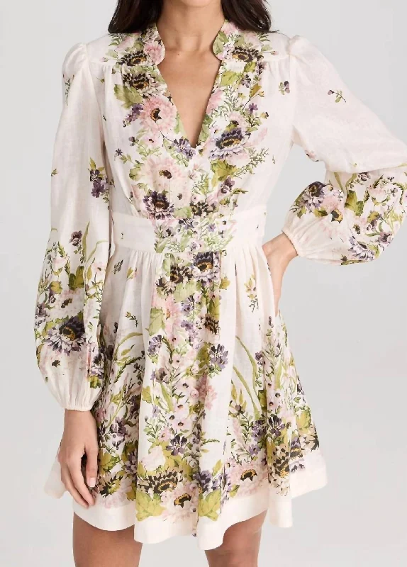 Bargain Blast Halliday Plunge Mini Dress In Cream