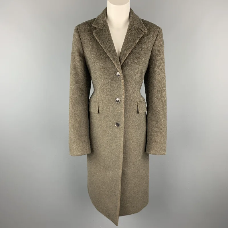 Deal of the Week LUCIANO BARBERA Size 12 Muted Olive Wool Blend Coat