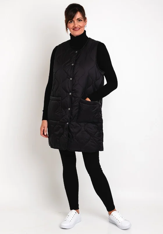One-DAY Sale Natalia Collection Wave Quilted Gilet, Black