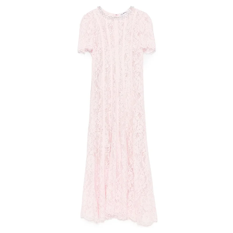 Epic Deals Pink Lace Embellished Midi Dress