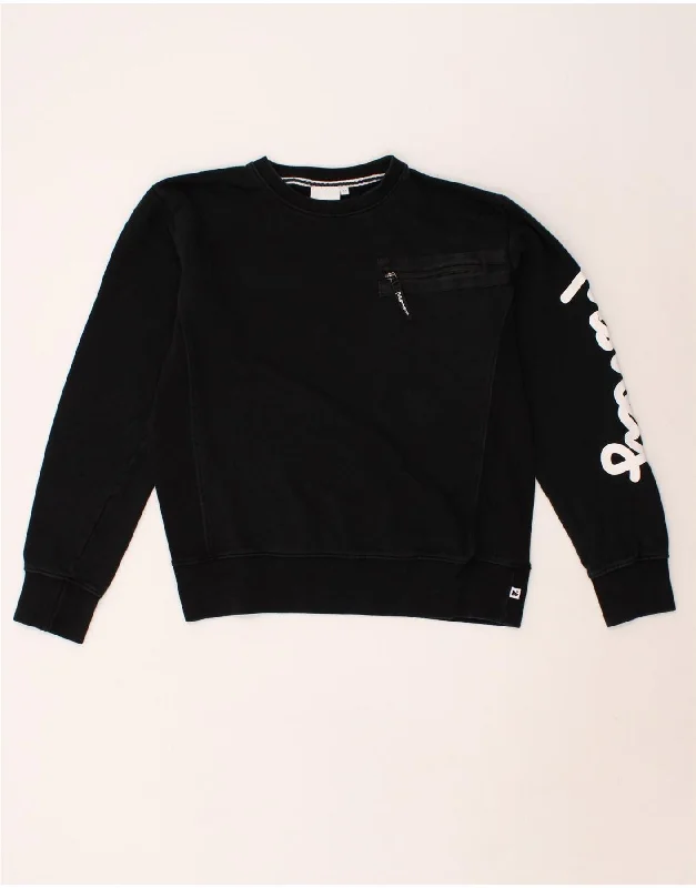 Super Sale MONEY Womens Graphic Sweatshirt Jumper UK 14 Medium Black Cotton