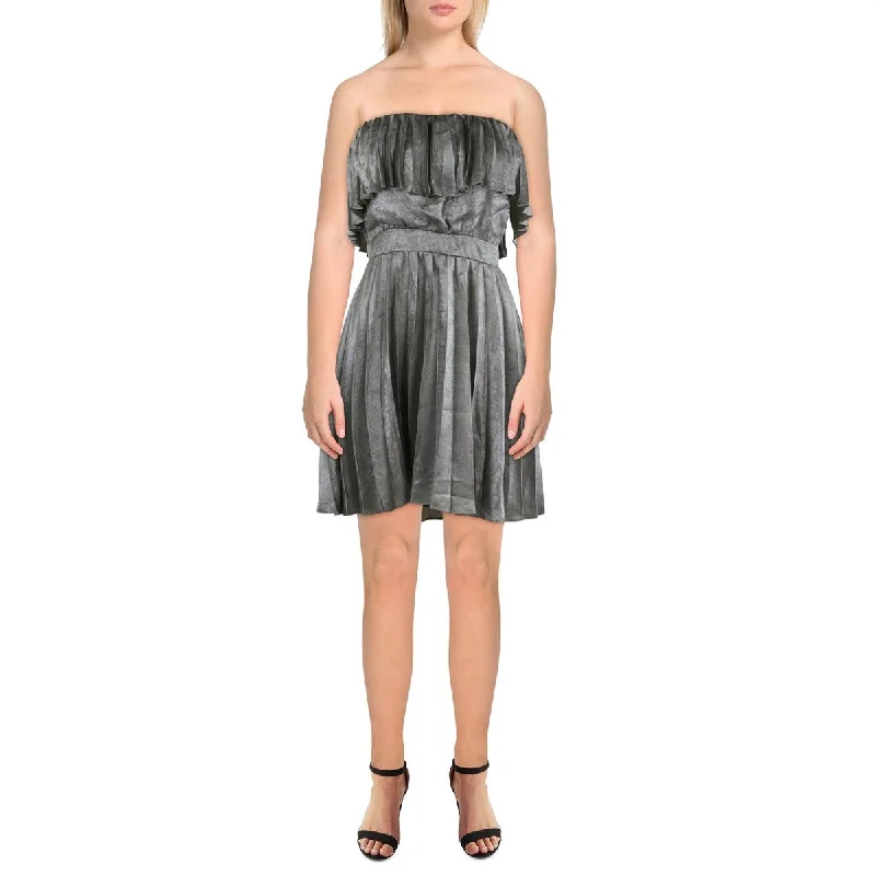 Take Advantage Ryleigh Womens Metallic Short Mini Dress