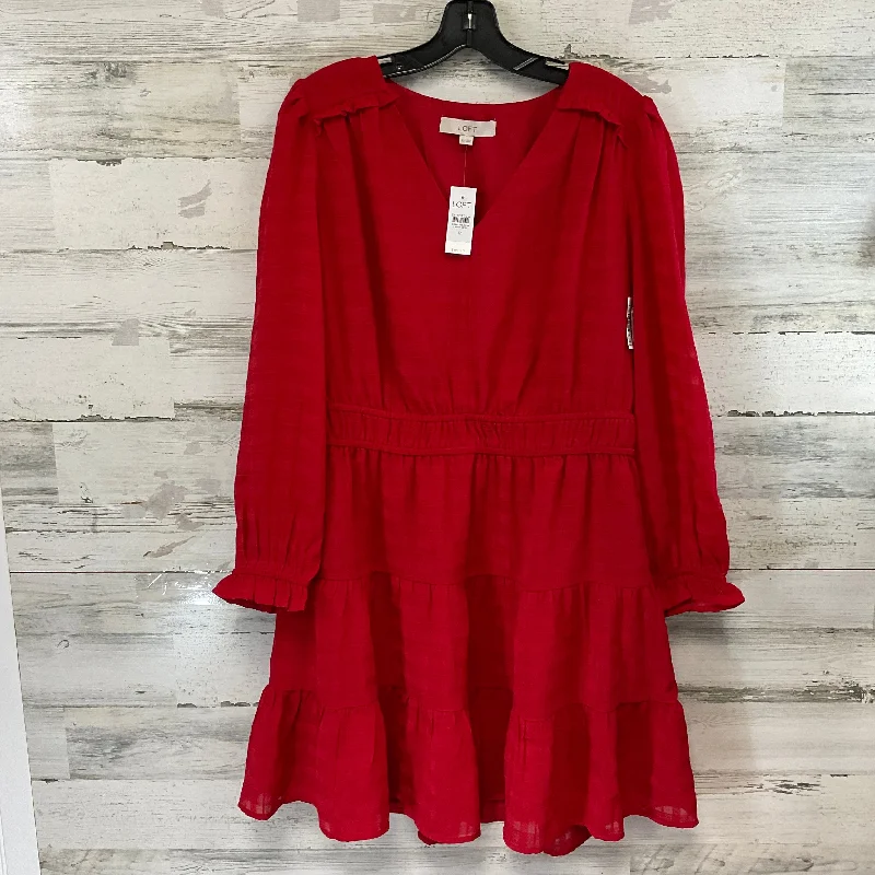 Discount Deals Dress Casual Short By Loft In Red, Size: L