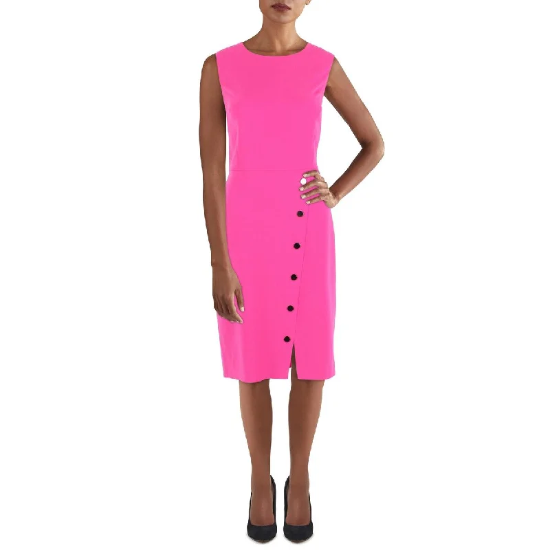 Major Savings Womens Button Sheath Wear to Work Dress