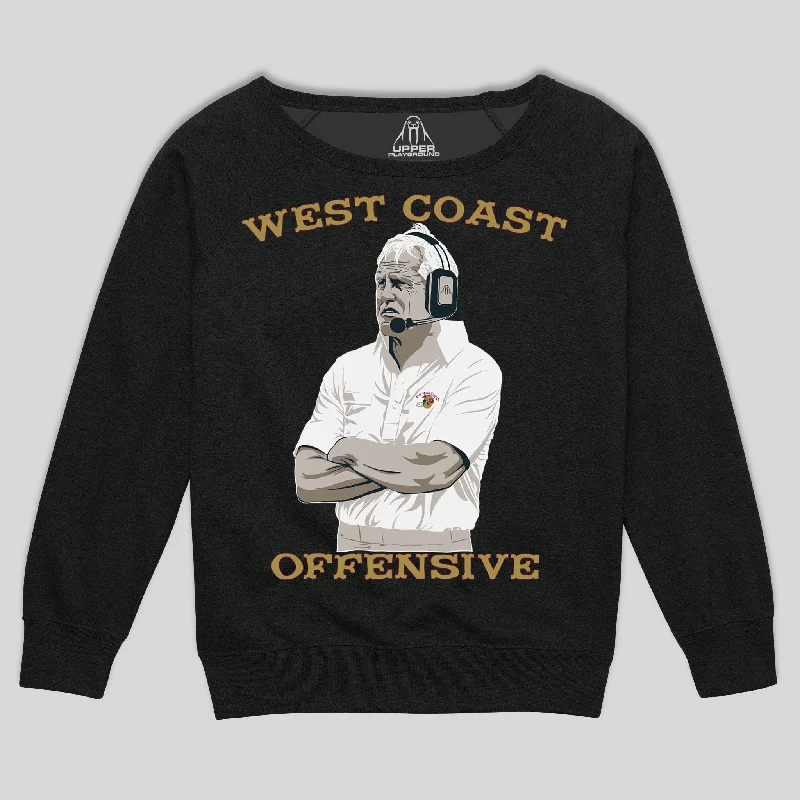 Deal Dash WEST COAST OFFENSIVE WOMEN'S SCOOP NECK SWEATSHIRT
