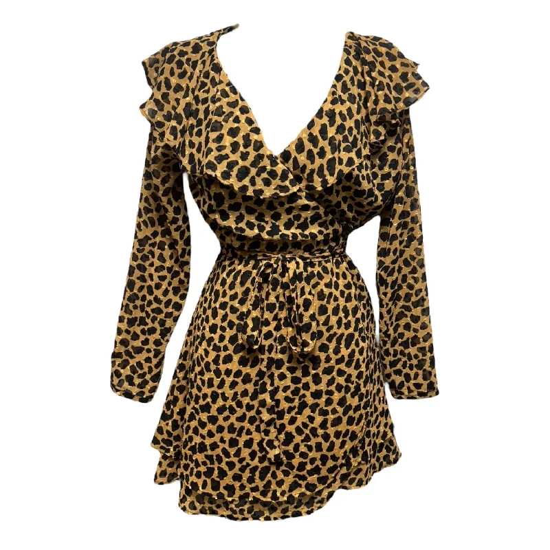 Big Discounts Ruffle Wrap Dress Casual Short By Free People In Animal Print, Size: S