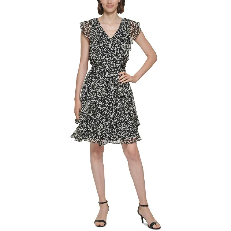 Today’s Special Petites Womens Belted Short Mini Dress