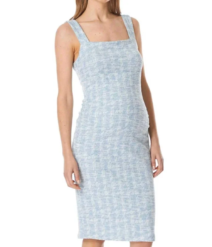 TIME-Limited Offer Manon Tweed Stretch Dress In Blue