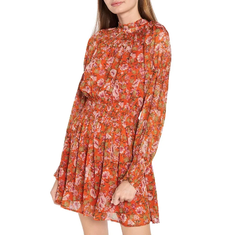 Bargain Bin Womens Puff Sleeve Short Mini Dress