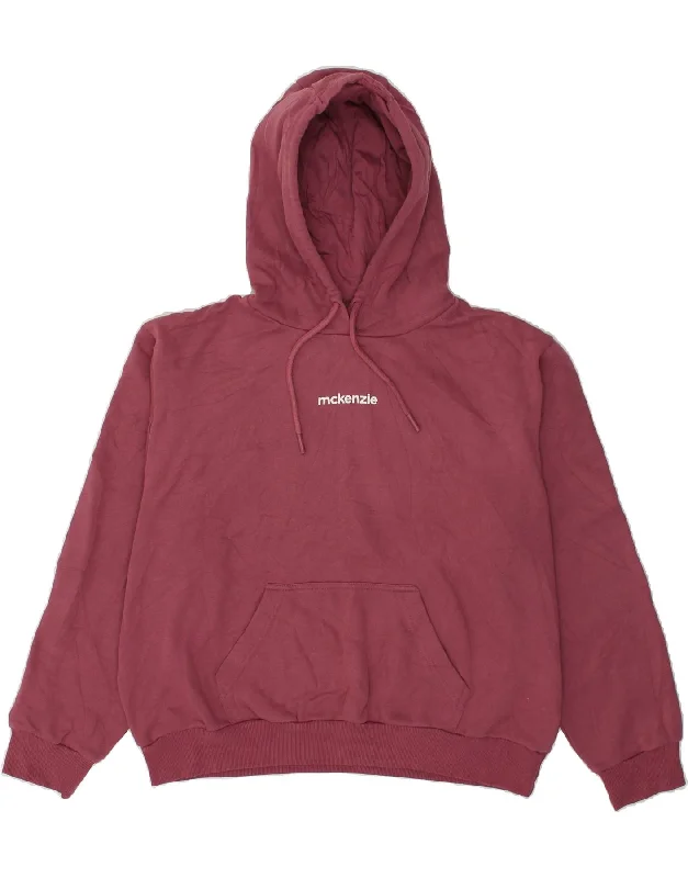 Price Reduction MCKENZIE Womens Oversized Graphic Hoodie Jumper UK 14 Large Burgundy