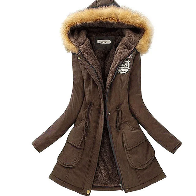 Shop and Save Winter Warm Jacket with  Fur Collar