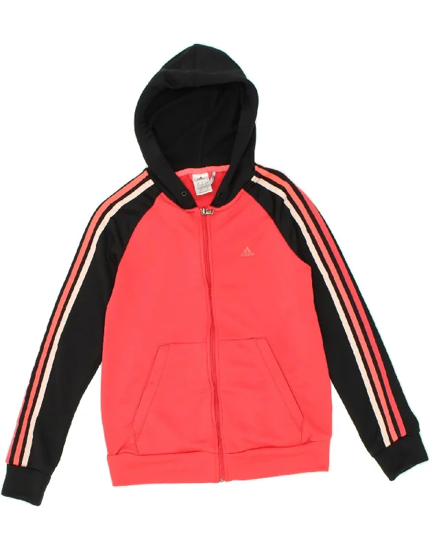 Price Blitz ADIDAS Womens Climalite Zip Hoodie Sweater UK 8/10 Small Pink Colourblock