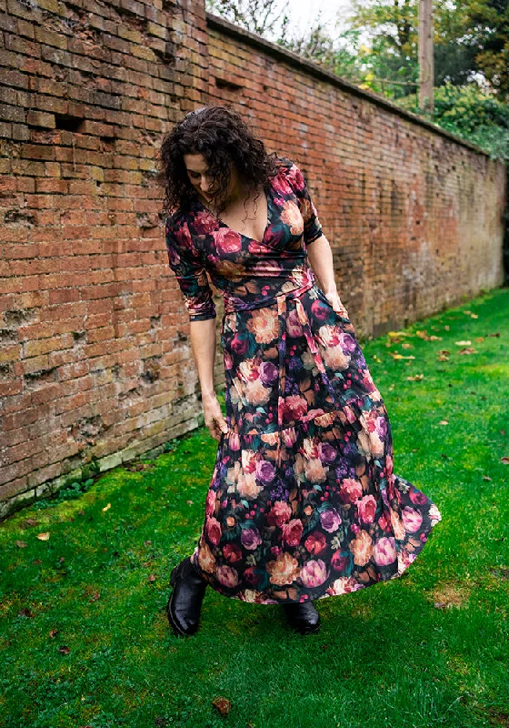 Weekend Flash Sale Catherine Blurred Floral Print Tiered Hem Midaxi Dress