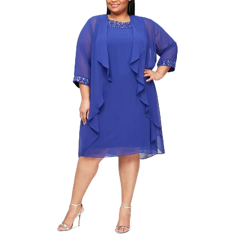 Final Markdown Plus Womens Beaded 2 PC Two Piece Dress