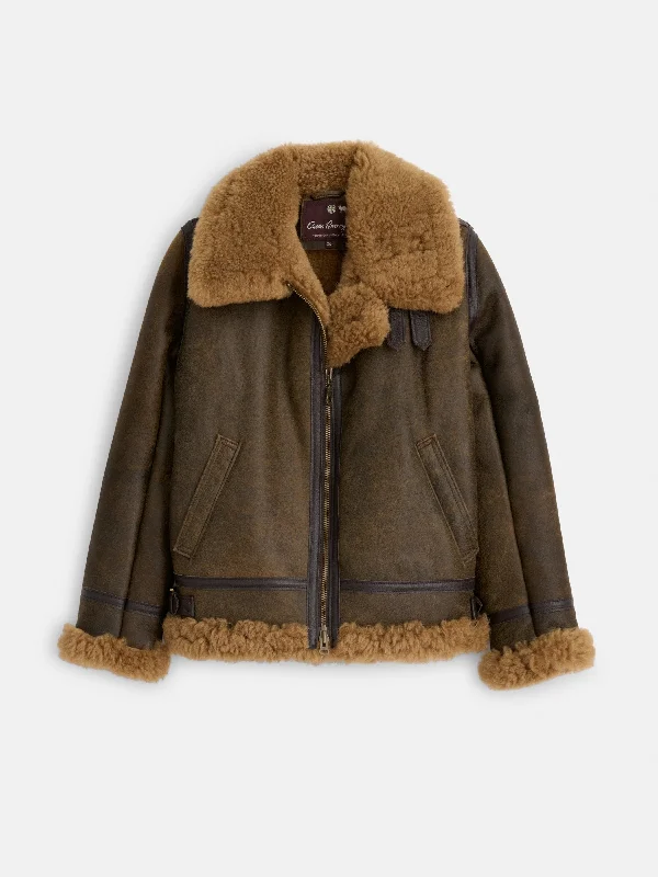 Super Deal Owen Barry x Alex Mill Amy Aviator Shearling Coat