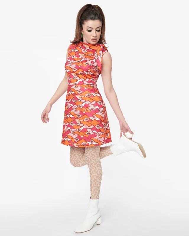 Epic Deals Smak Parlour Pink & Orange Psychedelic Eye Mock Neck Dress | Pink
