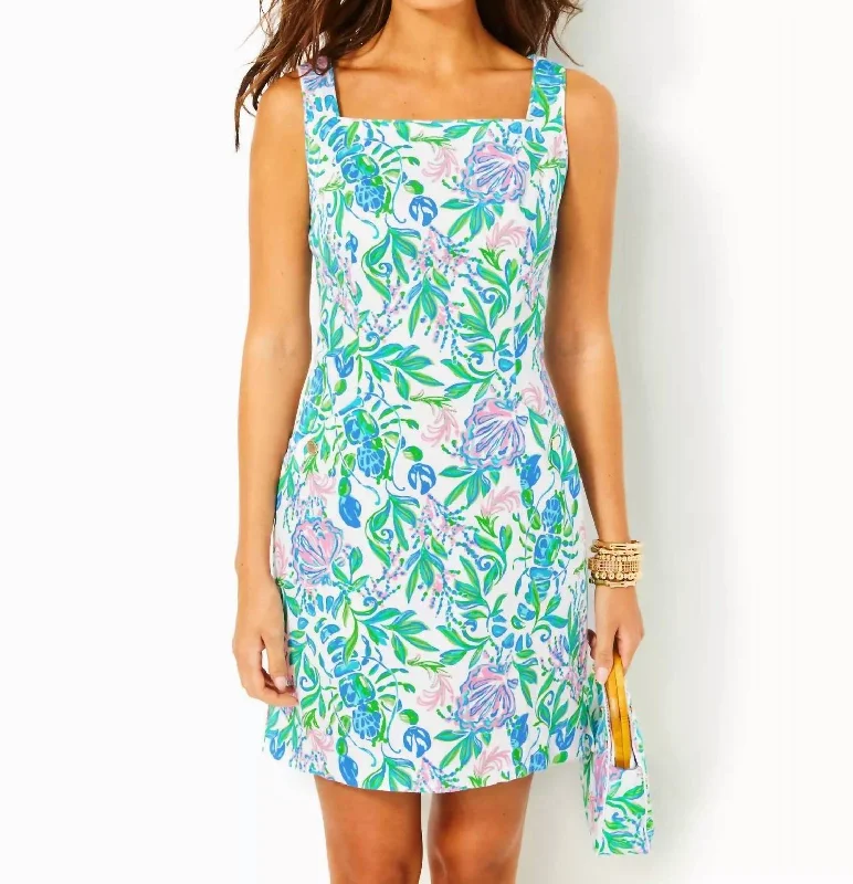 Big Discounts The Lilly Shift Dress In Green Multi