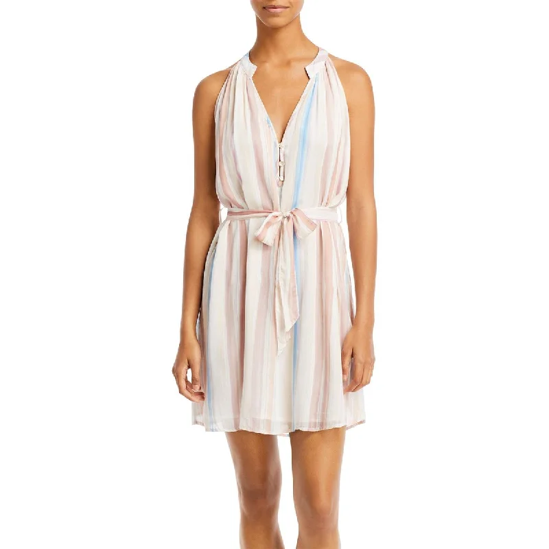 Closeout Womens Striped Mini Halter Dress