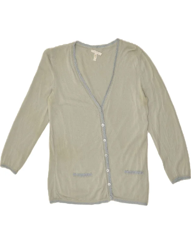 Savings Alert ESCADA Womens Graphic Cardigan Sweater EU 38 Medium Green Cotton