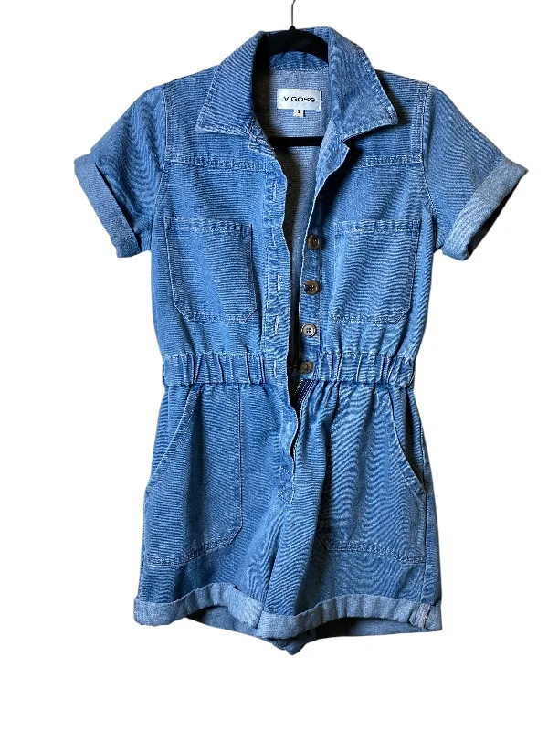 Overstock Sale Romper By Vigoss In Blue Denim, Size: S