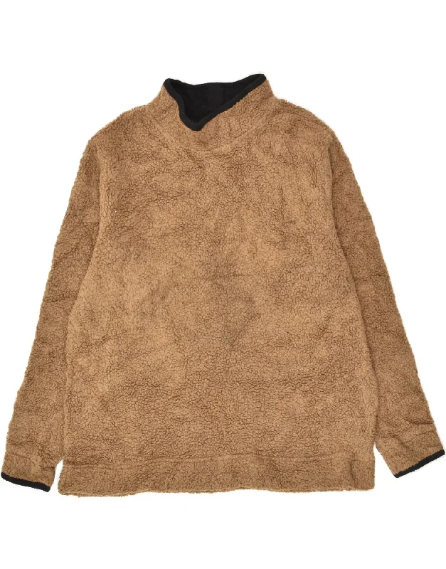 Exclusive Offers L.L.BEAN Womens Fleece Jumper UK 14 Medium Brown Polyester
