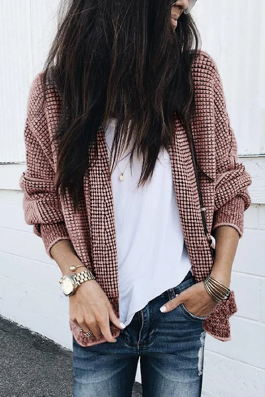 YEAR-End Sale Textured Long Knit Cardigan