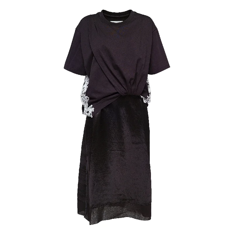 Friends and Family Sale Draped T-Shirt Slip Combo Dress