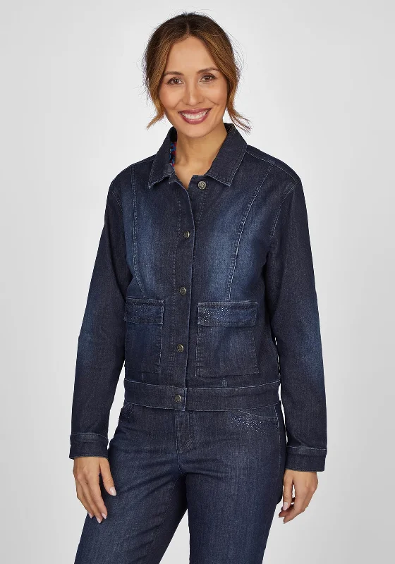 The Best Prices Rabe Embellished Pocket Denim Jacket, Dark Wash Denim