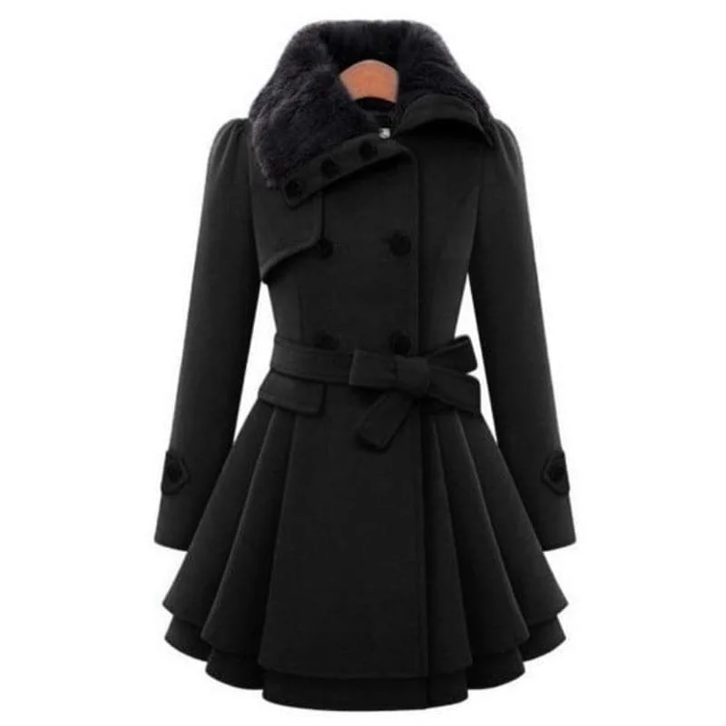 Limited Edition HEATHER Design Women's Fine Fashion Luxury Style Designer Black Wool Coat Jacket Limited Edition HEATHER Design Women's Fine Fashion Luxury Style Designer Black Wool Coat Jacket
