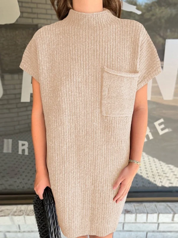Huge Savings Simple Knit Dress with Pocket