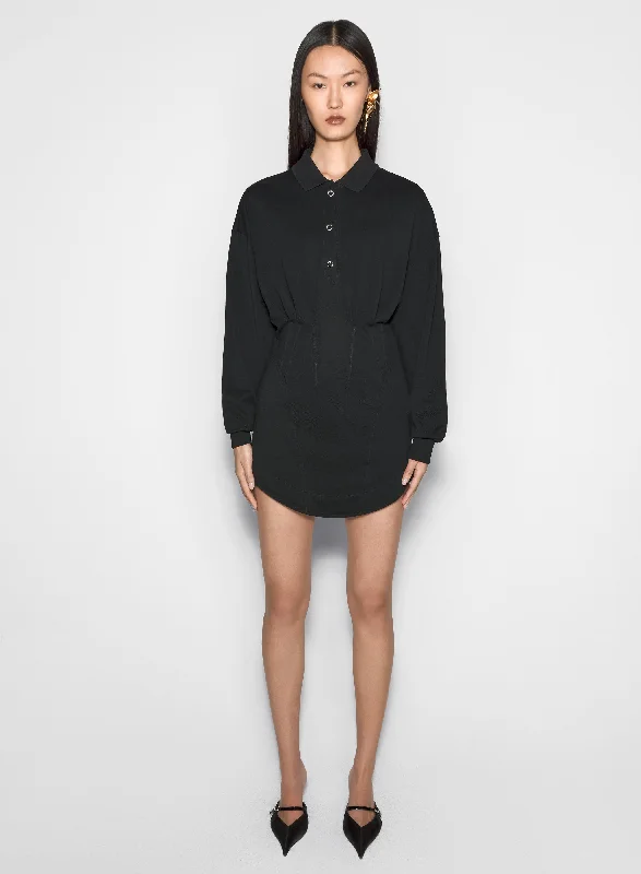 Deal Explosion black corseted polo dress