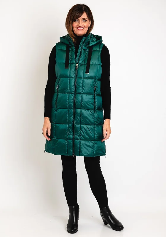 Quick Sale Frandsen Detachable Hood Quilted Gilet, Green