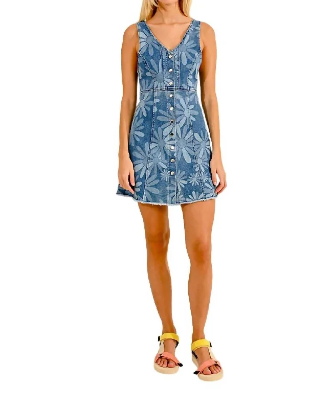 Early Bird Discount Anyone, Anything Dress In Denim Blue