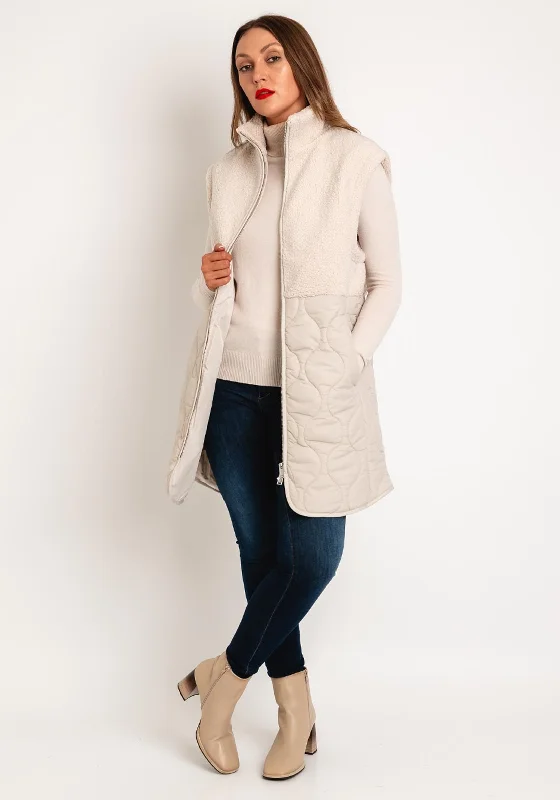 Huge Discounts Rino & Pelle Janne Teddy Quilted Waistcoat, Stone