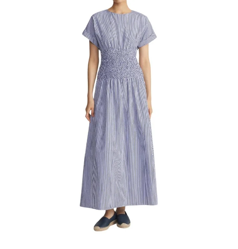 Super Sale Smocked Waist Dress In Sky Multi