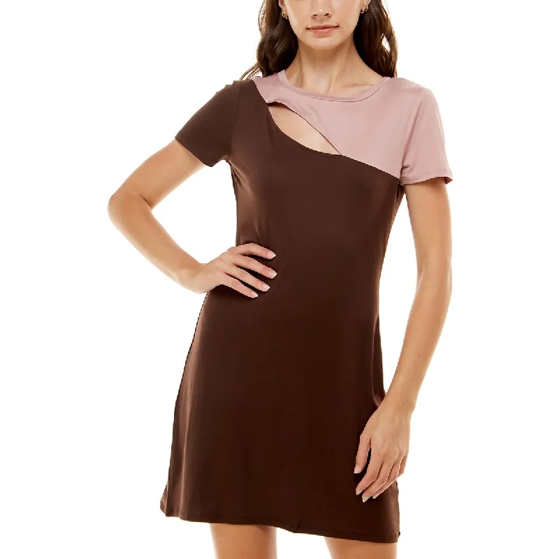 Limited Time Juniors Womens Cut-Out Mini Bodycon Dress
