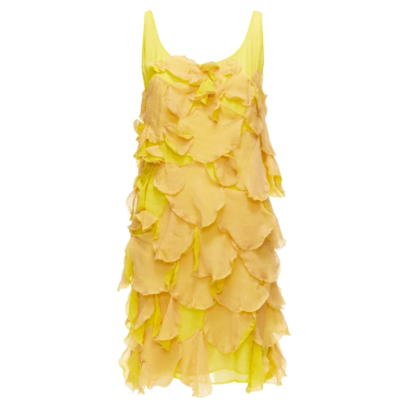 Savings Alert Fendi Silk Overlay Flower Petal Mini Dress
